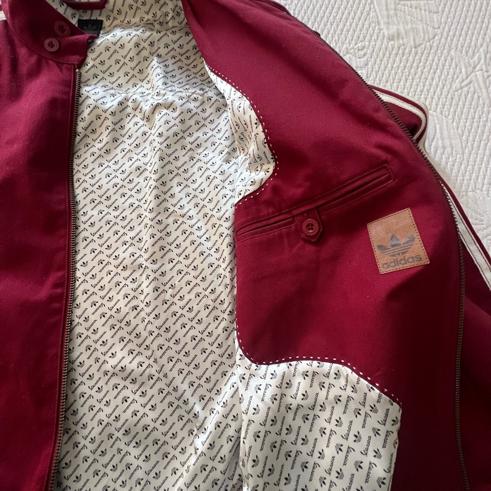 Adidas x Vespa Maroon Jacket with Cream Stripes*rare - Picture 8 of 12